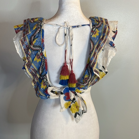 [PLACE NATIONALE] Colorful Ruffle Crop Top - Size Small - Picture 7 of 9